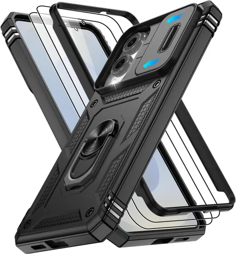 Vista 87 de Gritup Funda para Google Pixel 6 con cubierta deslizante para cámara y protector de pantalla (2 unidades), soporte de anillo giratorio 360°, funda
