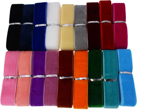 Vista 2 de Cinta de terciopelo de una sola cara de 36 yardas de 1 pulgada para envolver paquetes, hacer clips para el pelo, costura, diademas de bebé