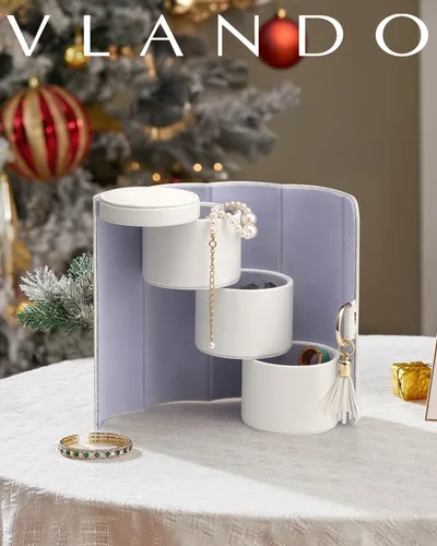 Vista 21 de Vlando Viaggio - Joyero pequeño, caja de almacenamiento para accesorios de viaje