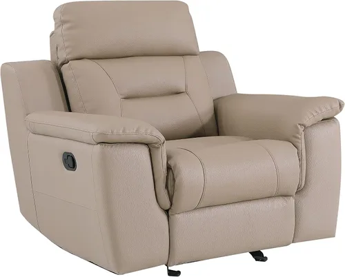 Vista 16 de Blackjack Furniture Walker Leather Match - Sofá reclinable tapizado para sala de estar, madera avellana