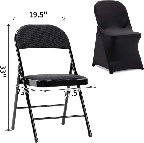 Vista 3 de Funda de silla Peomeise plegable, de elastano elástico para bodas, fiestas, banquetes, eventos