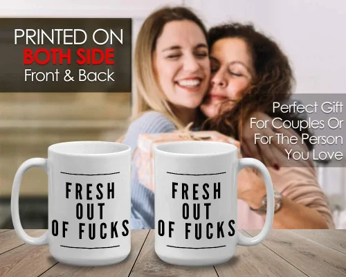 Vista 5 de Taza sarcástica divertida – Fresh Out Of Fucks – sarcasmo ingenioso atrevido confianza chica dama, vida femenina, adolescente, salado mejor amiga
