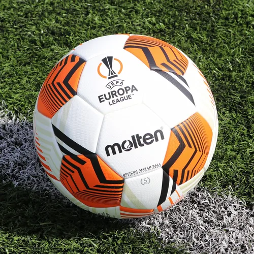 Vista 7 de Molten UEFA Europa League UEL - Balón de fútbol oficial UEL, color blanco/naranja/negro, modelo: 5000 'Match Ball', talla 5