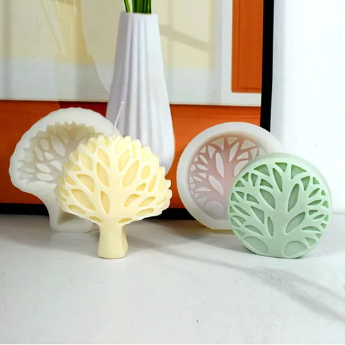 Vista 5 de Moldes de vela de silicona, moldes de silicona 3D para hacer velas, moldes de silicona abstractos simples para fundición de resina epoxi, jabón