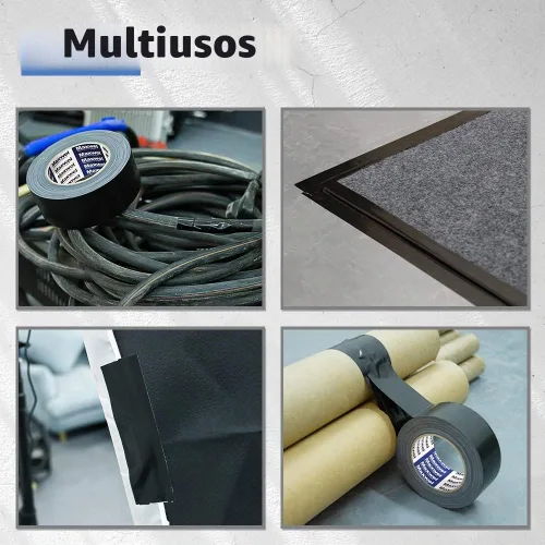 Vista 2 de Cinta adhesiva negra, cinta adhesiva impermeable resistente