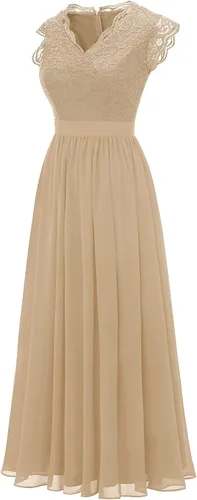 Vista 141 de Dressystar - Vestido de dama de honor, sin mangas, con cuello en V, para fiesta de boda