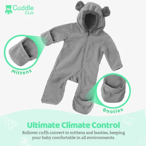 Vista 60 de Enterizo de vellón para bebé, rómper de una sola pieza con capucha para niños, ropa para exteriores, chaqueta infantil