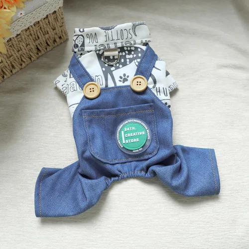 Vista 16 de Ropa para perros, camisas a cuadros de dibujos animados, overol de verano elegante para perros pequeños, overol con pechera para cachorros, overol