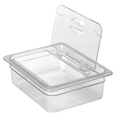 Vista 3 de Cambro 20CWL 135 Clear Camwear Medio Tamaño Sólido Alimentos Pan FlipLid