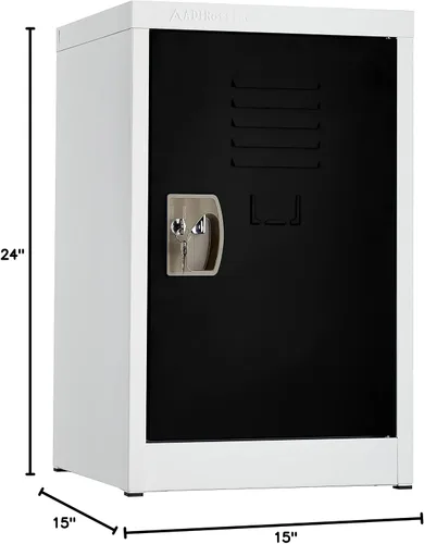 Vista 3 de AdirOffice Armario de almacenamiento de metal de acero para niños, organizador de almacenamiento resistente con llave y varillas para colgar