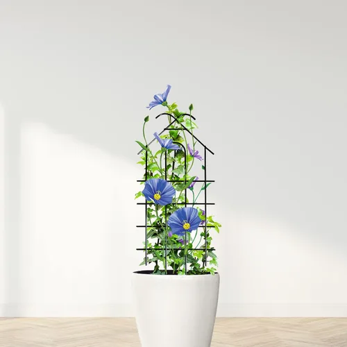 Vista 3 de ARIFARO Enrejado de metal de 24 pulgadas para plantas trepadoras, paquete de 4 enrejados para plantas en maceta, enrejado negro para interiores