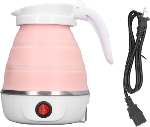 Vista 6 de Hervidor eléctrico plegable, enchufe de EE. UU., 110 V, 400 W, hervidor de agua caliente plegable con cable de alimentación desmontable