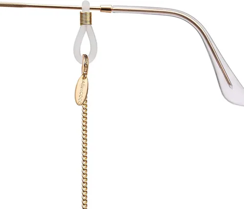 Vista 50 de AllenCOCO Cadena para gafas, correa para lentes de sol para mujer, cadena de oro de 14 quilates, soporte para lentes alrededor del cuello