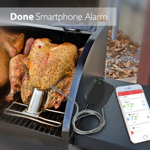 Vista 2 de NutriChef Termómetro inteligente Bluetooth para parrilla de barbacoa – Sonda de acero inoxidable mejorada V2 – Alerta remota inalámbrica iOS Android