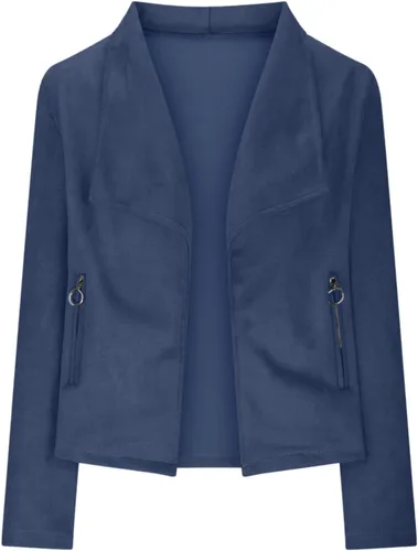 Vista 2 de SNKSDGM Chaquetas de mujer para el trabajo, casual, manga larga, frente abierto, abrigo de trabajo, oficina, negocios, cuello con muescas, traje
