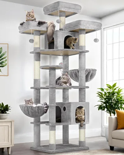 Vista 11 de Globlazer Árboles y Torres para Gatos para Múltiples Gatos Adultos, Torre de Árbol para Gatos XXL Alta de 82 Pulgadas para Gatos