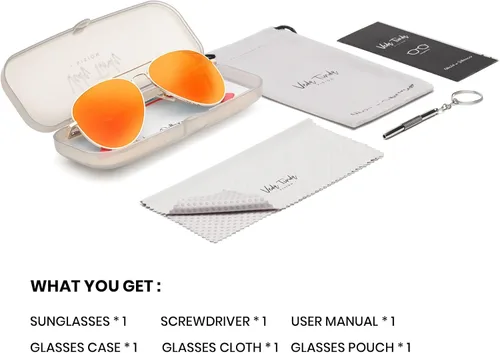 Vista 6 de Veda Tinda Vision Gafas de sol de aviador para mujeres y hombres, estilo vintage de los años 70, clásicas, a la moda, retro, para hombre, protección