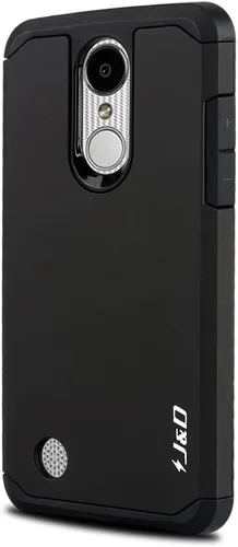 Vista 3 de J&D Funda protectora resistente de doble capa híbrida a prueba de golpes para LG Aristo/Phoenix 3/K8 2017/Fortune, funda protectora resistente