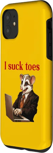 Vista 2 de iPhone 11 Funny Feet Lover Pie Lamiendo el dedo del pie Humor extraño I Chuck Toes Case