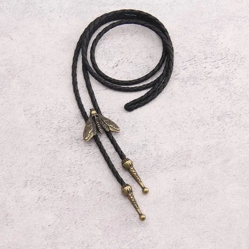 Vista 310 de Jeilwiy Corbata de bolo para hombre, corbata de vaquero occidental, collar de corbata de bolo dorado, corbata de cuero, corbata de Halloween
