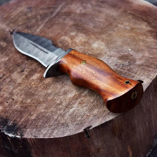 Vista 6 de 10 "hecho a mano forjado de acero de Damasco caza supervivencia desollar bushcraft cuchillo EDC Horizontal llevar vaina