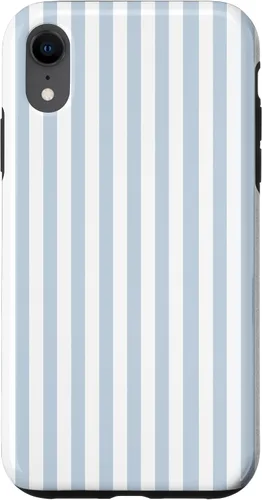 Vista 25 de Funda con patrón geométrico de rayas blancas y azul claro para iPhone 17