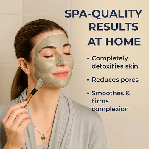 Vista 2 de Mascarilla facial de arcilla de zeolita orgánica, limpieza profunda de poros y desintoxicación, tratamiento de acné y puntos negros, control