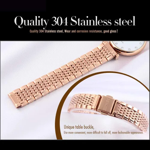 Vista 7 de SKMEI - Reloj de pulsera para mujer impermeable analógico de cuarzo para mujer