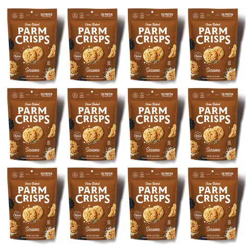 Vista 5 de ParmCrisps - Patatas fritas de queso cheddar, hechas simplemente con queso 100% real Snacks keto saludables, bajos en carbohidratos, altos