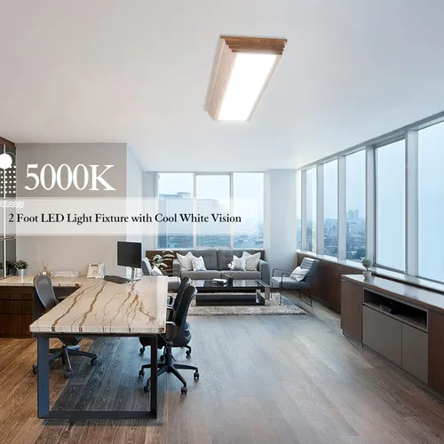 Vista 5 de FAITHSAIL - Lámpara LED de 2 pies con CCT seleccionable de 3000K/4000K/5000K, regulable, lámpara LED lineal de 2 pies con aspecto de madera, 30W