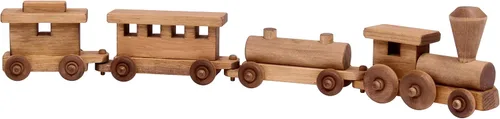 Vista 7 de Juego de juguete de tren de madera, 24 pulgadas de largo, acabado aprobado por CPSIA (Circus Splash)
