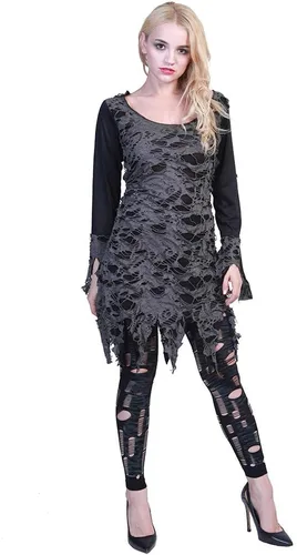 Vista 3 de EraSpooky Disfraz de muerto viviente de zombi de Halloween para mujer