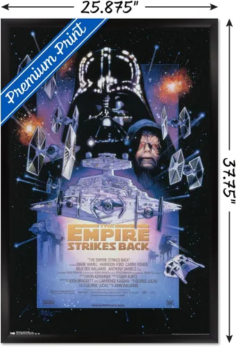 Vista 3 de Star Wars: The Empire Strikes Back - Póster de pared de una hoja, 36 pulgadas de largo x 24 pulgadas, versión enmarcada en negro