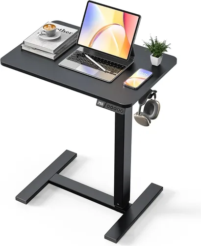 Vista 17 de Mesa eléctrica de 24 x 16 pulgadas, escritorio con ruedas para Blanco