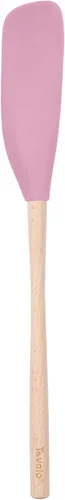 Vista 3 de Tovolo Rascador de tarro de núcleo flexible con mango de madera, espátula larga de silicona para tarros de gelatina de mantequilla de maní, Carbón