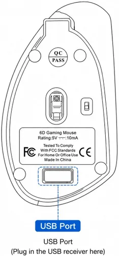 Vista 9 de Ratón inalámbrico vertical ergonómico, elegante, recargable, 2.4G, ratón óptico inalámbrico con receptor USB, 800/1200/1600 DPI, 5 botones