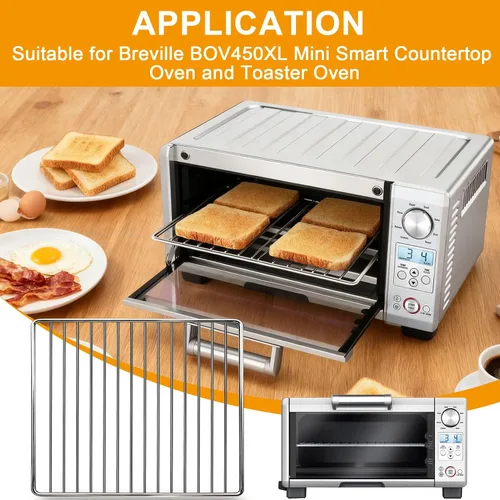Vista 3 de Piezas de repuesto para Breville BOV450XL Mini Smart Encimera Horno y Tostador, 11.5 x 10.3 pulgadas, accesorios de acero inoxidable, rejilla