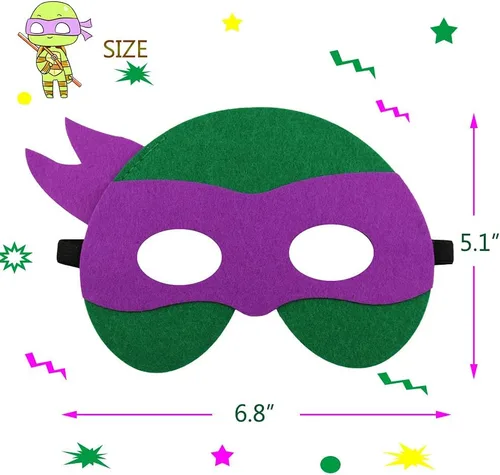 Vista 4 de Paquete de 12 máscaras de superhéroe para niños, máscaras de fieltro de superhéroes, recuerdos de fiesta, juego temático de superhéroes, suministros