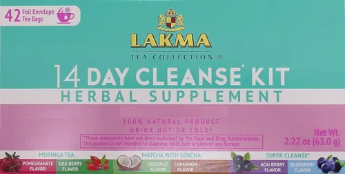Vista 8 de HYLEYS Lakma Kit de limpieza de 14 días de té verde - 42 bolsas de té