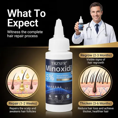 Vista 8 de Minoxidil - 5% para hombres y mujeres con aplicador de rodillo y bolígrafos aplicadores de precisión, solución tópica extra fuerte