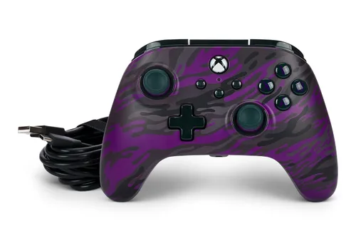 Vista 9 de PowerA Advantage Wired Controller for Xbox Series XS - Purple Camo, Xbox Controller with Detachable 10ft USB-C Cable, Mappable Buttons, Trigger