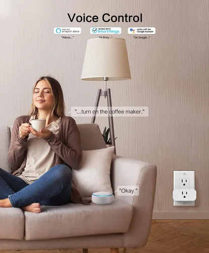 Vista 4 de Paquete de 4 enchufes inteligentes Treatlife que funcionan con Alexa y Google Home, temporizador programable resistente de 7 días, salida