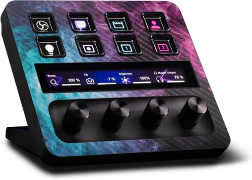 Vista 29 de MightySkins - Piel de fibra de carbono compatible con Elgato Stream Deck + Marble Magma Acabado de fibra de carbono texturizado protector