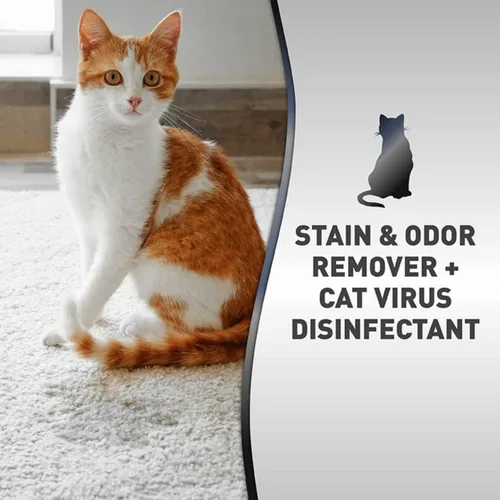 Vista 3 de Nature's Miracle Advanced Platinum Eliminador de manchas y olores para gatos, 32 onzas Virus Disinfectant Formula Kills 99.9% of Cat Viruses