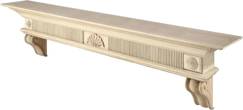 Vista 9 de Pearl Mantels ARYB6041670 - Estantería de madera con detalles elegantes, 60 pulgadas, color cereza envejecida