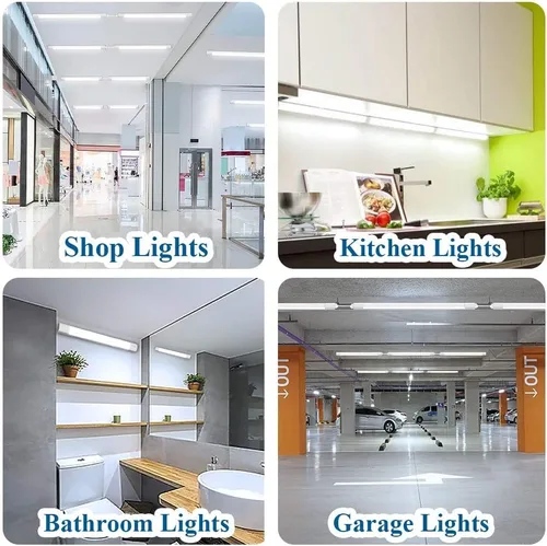 Vista 2 de Lámpara LED Utilitaria para Tienda de 2 pies y 4 pies, con enchufe, Luz de Tubo LED enlazable Impermeable Airand, Lámpara para debajo del gabinete