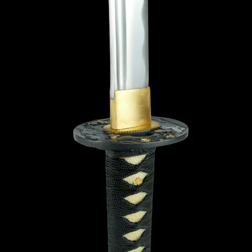 Vista 6 de MAKOTO Espada Katana Samurai afilada hecha a mano, 40 pulgadas, tamaño completo, acero de alto carbono, hoja de espiga completa, vaina de estrella