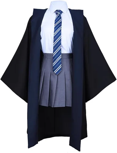 Vista 6 de Utaomld Magician Robe Wizard Witch Cloak Magical School Hood Robes Halloween Cosplay Costumes Adult Teens Cape Party Props