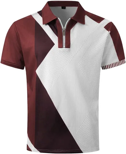 Vista 2 de Camisas de manga corta para hombre, casual, impresión digital 3D, camisa de manga corta, blusa de golf para hombre, polo para hombre