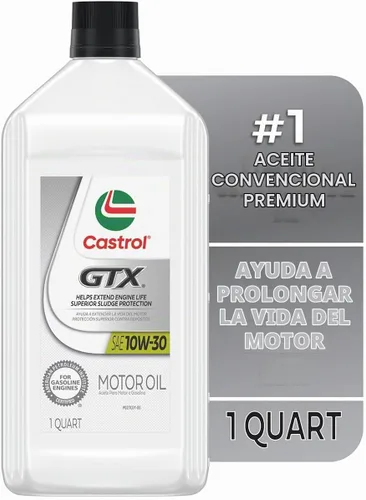 Vista 3 de Castrol Aceite de motor convencional GTX 10W-30, 1 cuarto de galón, paquete de 6